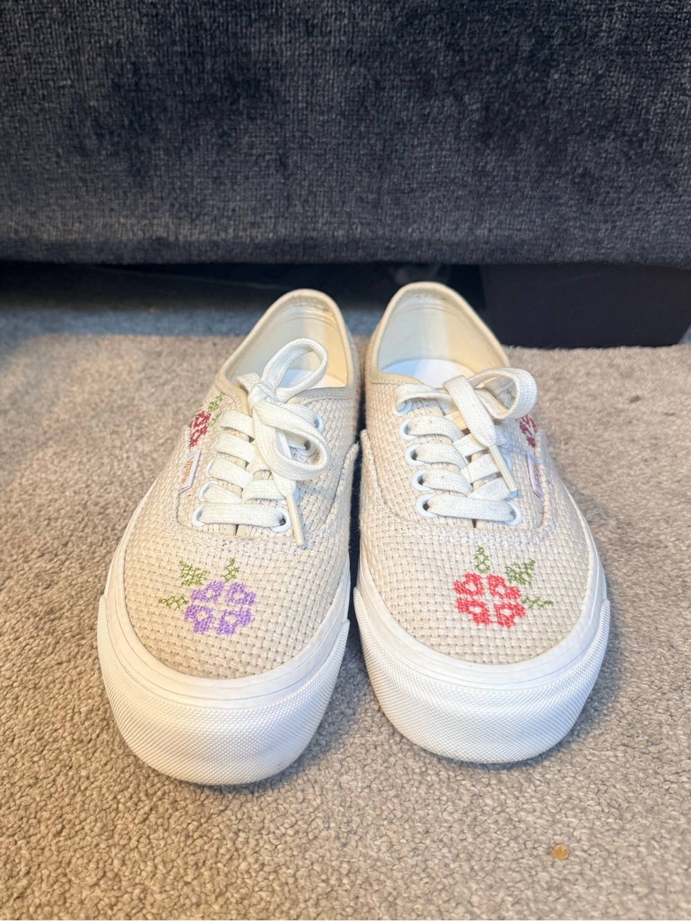 Vans Authentic 44 DX Stitched Together Embroidered Floral Sneakers Size 8
